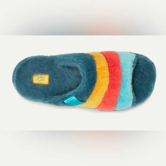 UGG Men's Fluff You Stripes Slippers Size 9 (EUR 42)